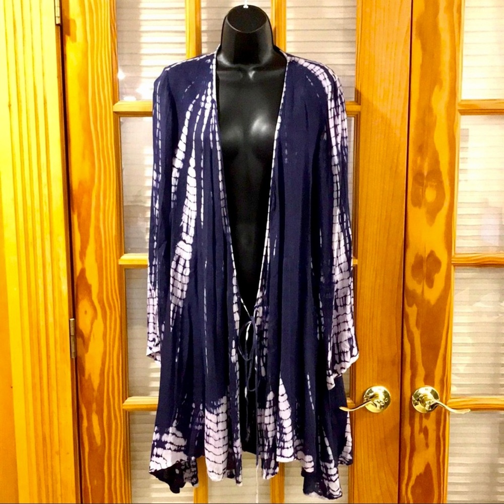 Raviya Blue Tie Dye XL Beach Cover Up
